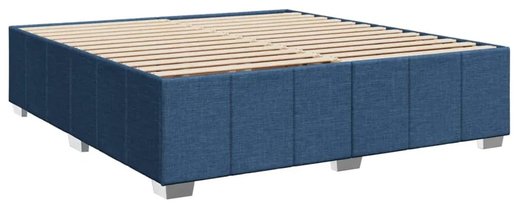 Cama com molas/colchão 180x200 cm tecido azul