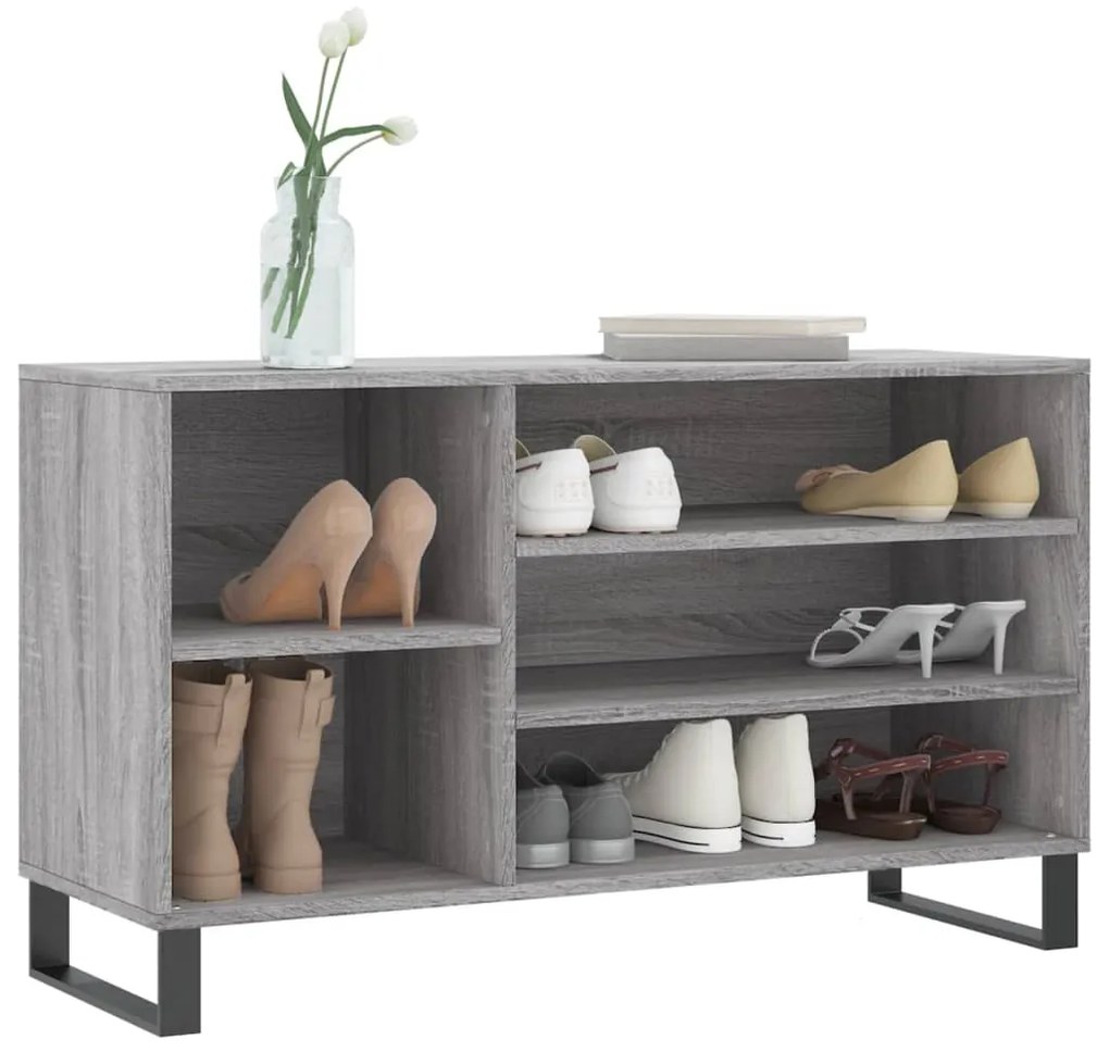 Sapateira 102x36x60 cm derivados de madeira cinzento sonoma