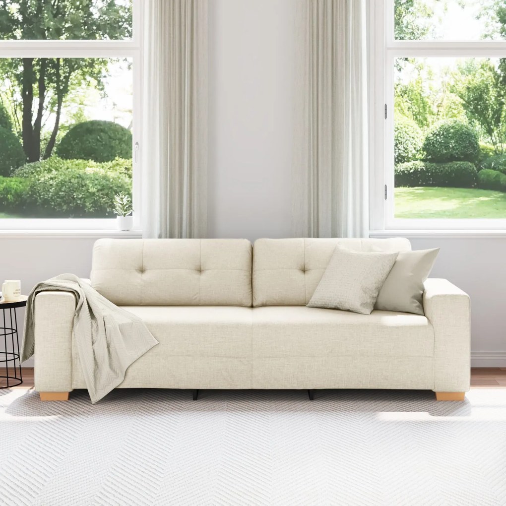 Sofá de 3 Lugares vidaXL em Linho 180 cm