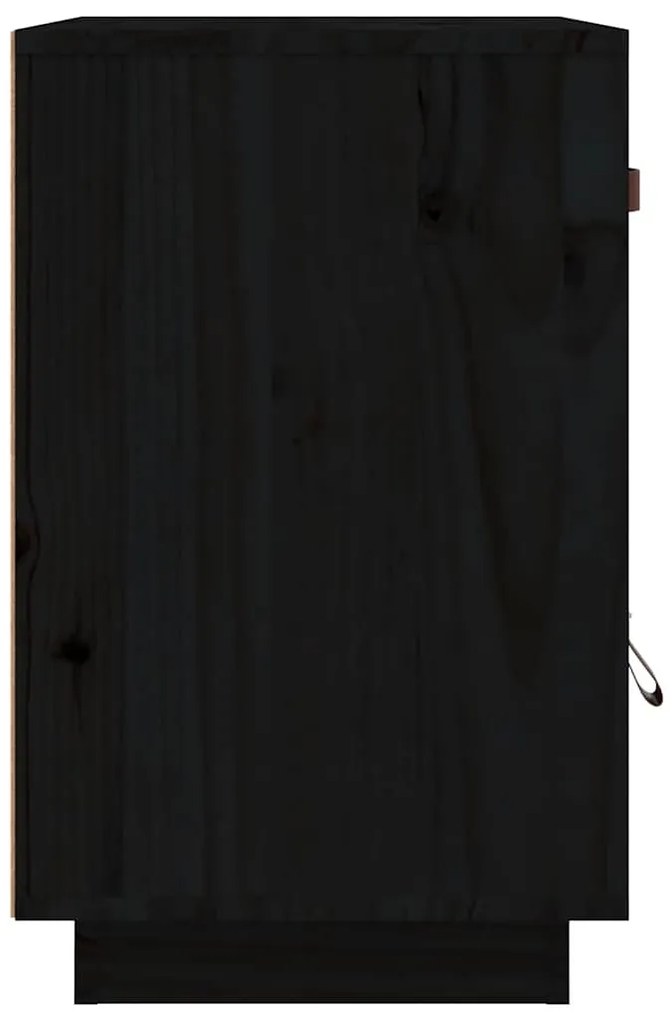 Mesas de cabeceira 2 pcs 40x34x55 cm pinho maciço preto