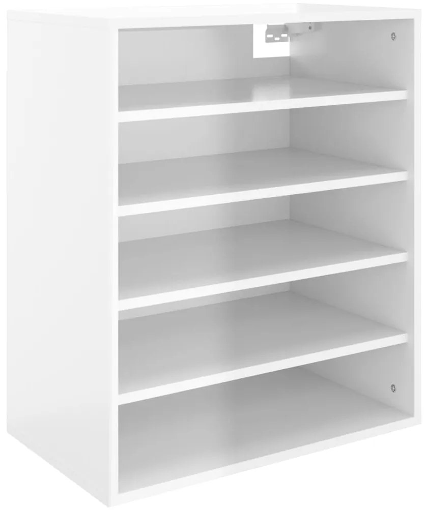 Armário para sapatos 60x35x70 cm contraplacado branco brilhante