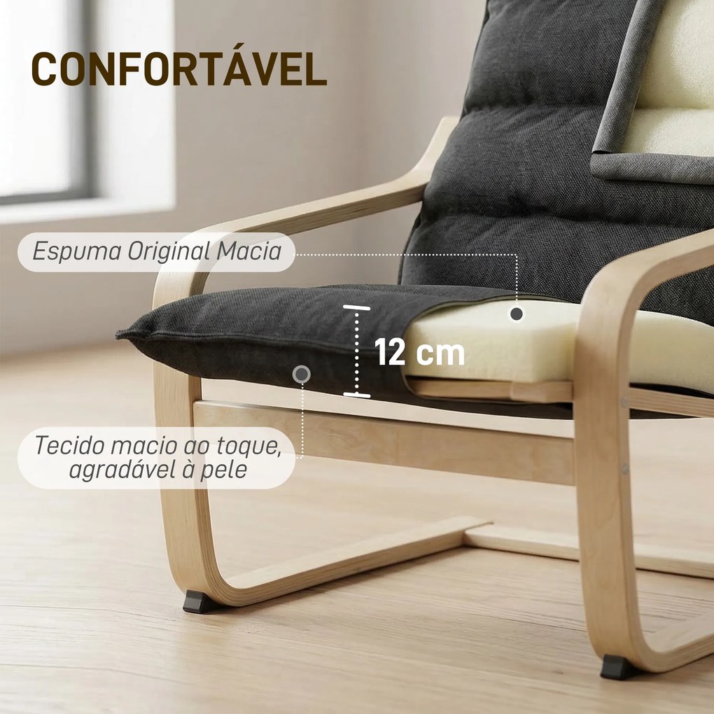 Poltrona de Sala Moderna com Encosto Alto Acolchoado Estrutura de Madeira e Estofada em Veludo 67x83x105 cm Preto