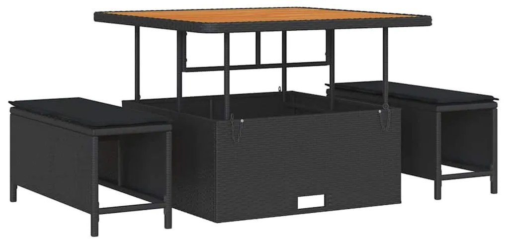 Conjunto de Sofá de Jardim com 12 Peças e Almofadas de Rattan Poliéste