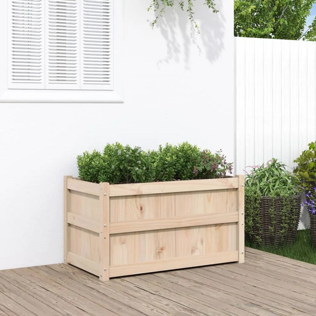 vidaXL Vaso/floreira de jardim 90x50x50 cm madeira de pinho maciça
