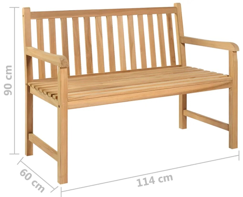 Banco de jardim 114 cm madeira de teca maciça