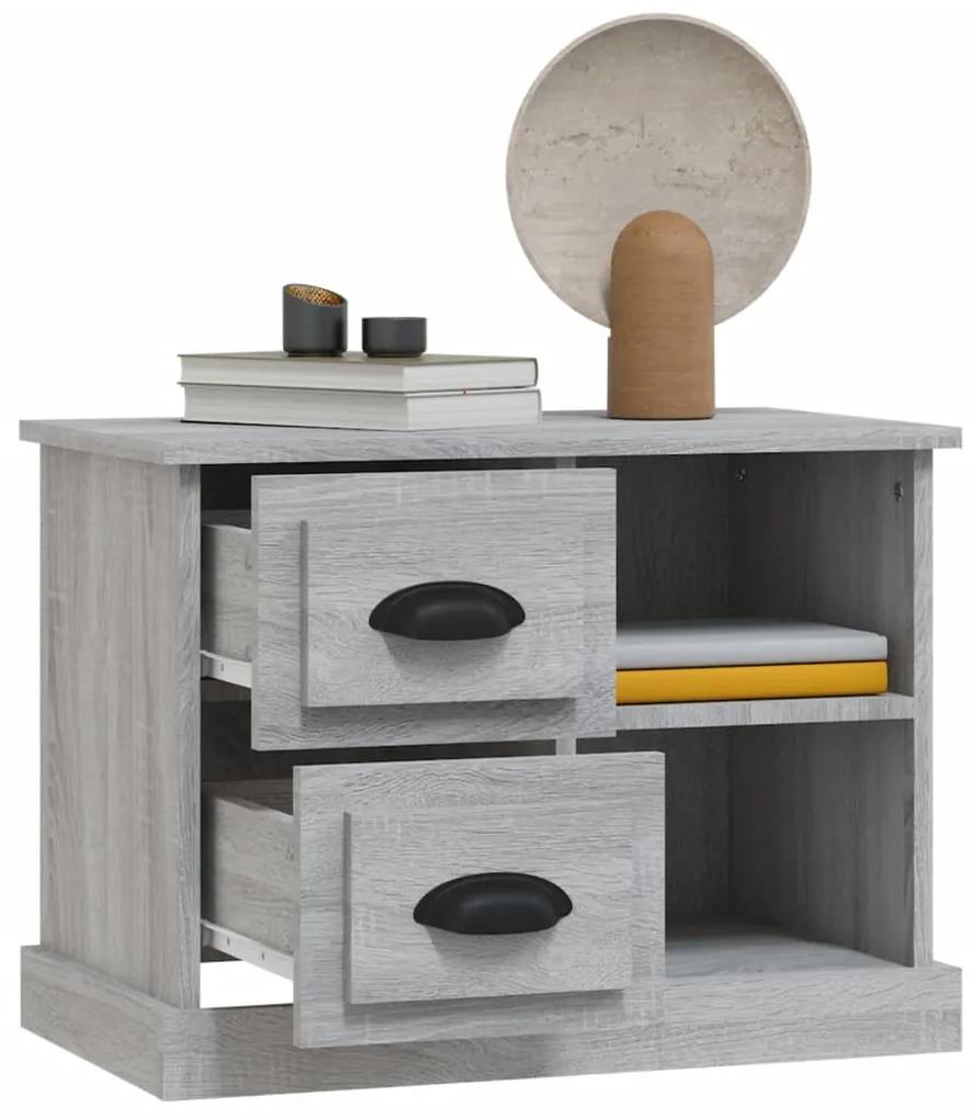 Mesa de cabeceira 60x35,5x45 cm cinzento sonoma