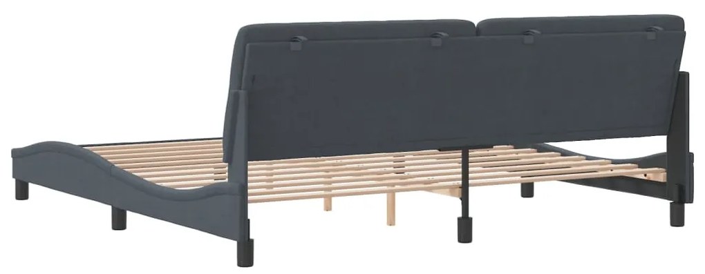Estrutura de cama sem colchão 200x200 cm veludo cinzento-escuro