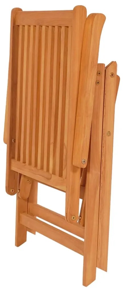 Cadeiras de jardim c/ almofadões azul 4 pcs teca maciça