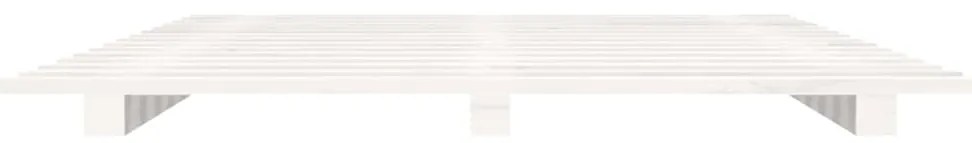 Estrutura de cama 140x190 cm madeira de pinho maciça branco