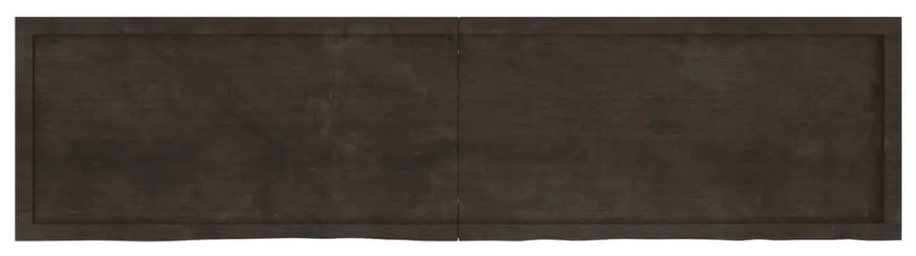 Tampo de mesa 200x50x(2-4) cm carvalho tratado castanho-escuro
