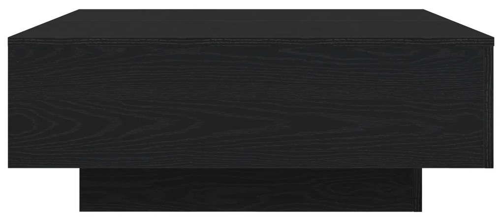 Mesa de Centro vidaXL com Luzes LED Carvalho Preto 80x80x31 cm