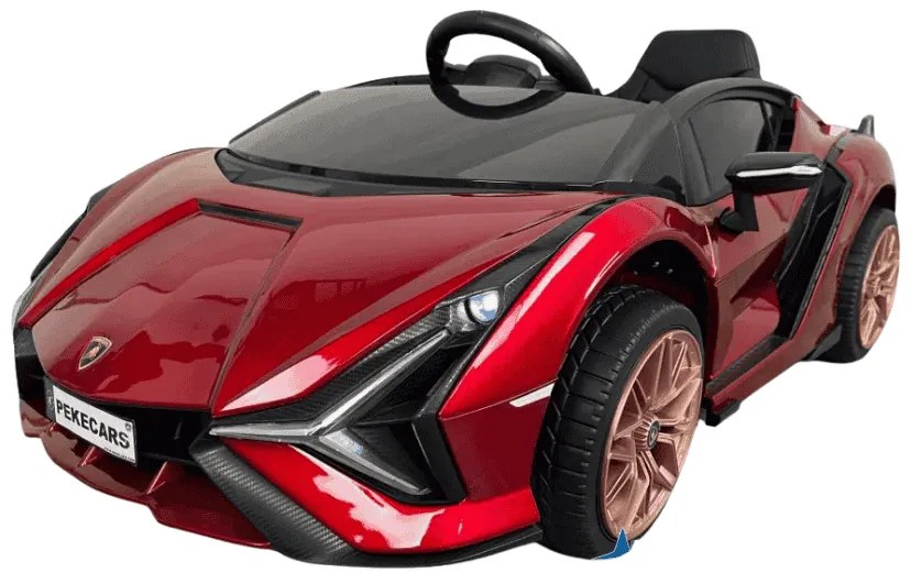 Carro eletrico crianças Lamborghini Sian 12V Ecrã MP4 2.4G Vermelho