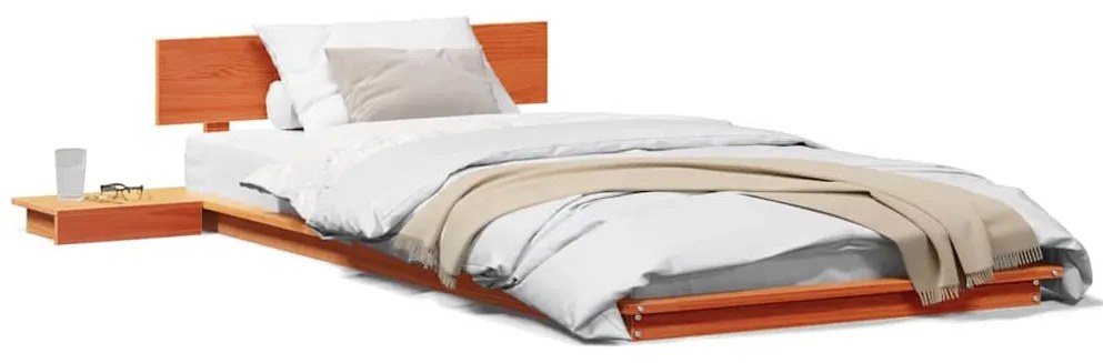 Estrado de Cama com Mesas de Cabeceira Castanha Encerada 90x190cm Made