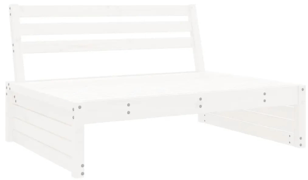 2 pcs conjunto lounge de jardim madeira de pinho maciça branco