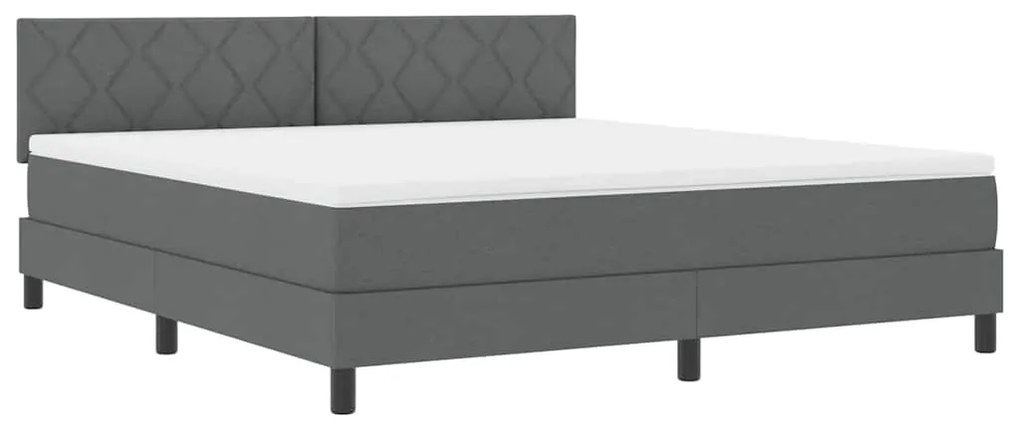 Cama Box Spring com Colchão Cinza Escuro 180x200 cm Tecido