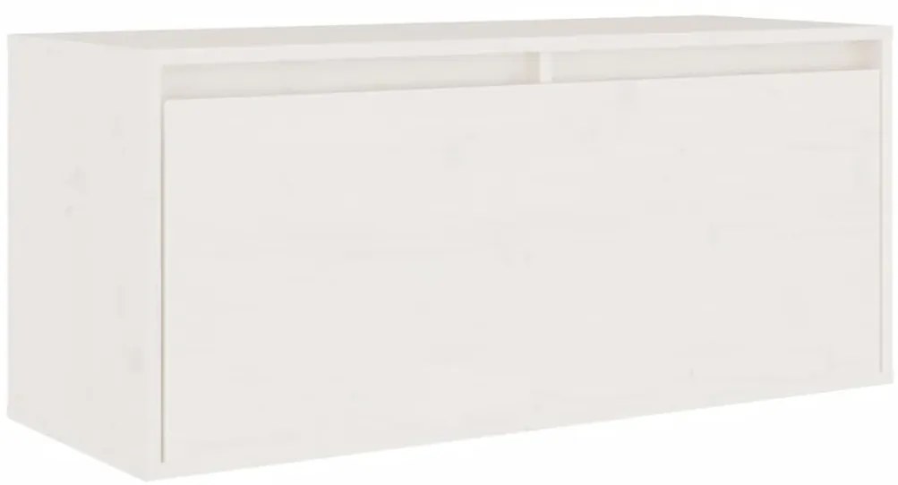 Móveis de TV 8 pcs madeira de pinho maciça branco