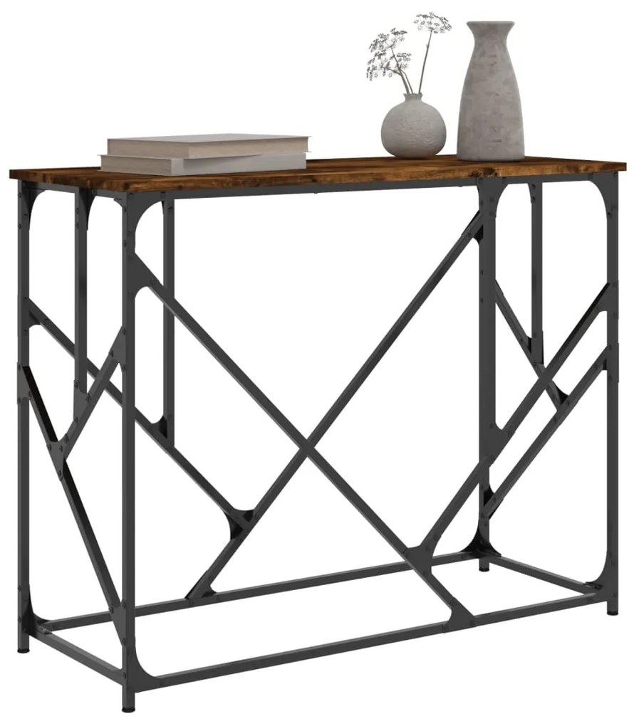 Mesa consola 100x40x80 cm derivados de madeira carvalho fumado