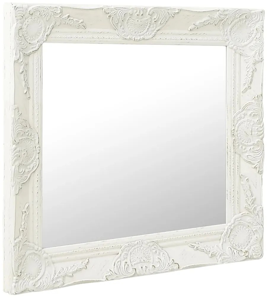 Espelho de parede estilo barroco 60x60 cm branco