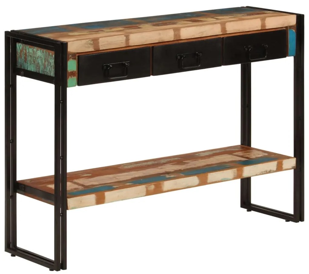 Mesa consola 110x30x76 cm madeira recuperada maciça