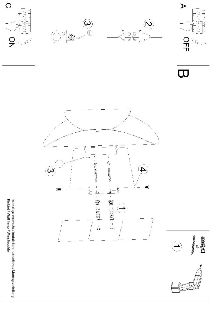 Aplique Candeeiro de parede Aço TEAR Branco