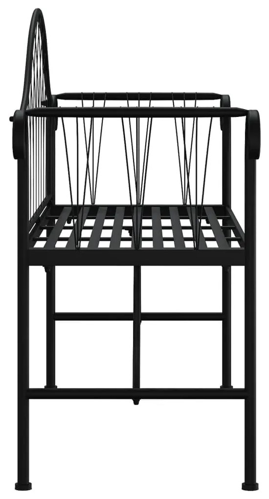 Banco de jardim de 2 lugares 128 cm aço preto