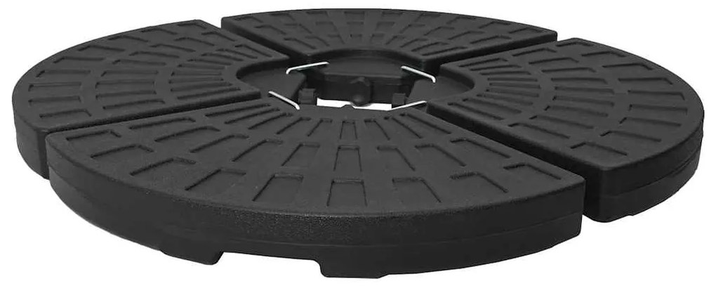 Base de guarda-sol em forma de ventoinha 4 pcs preto