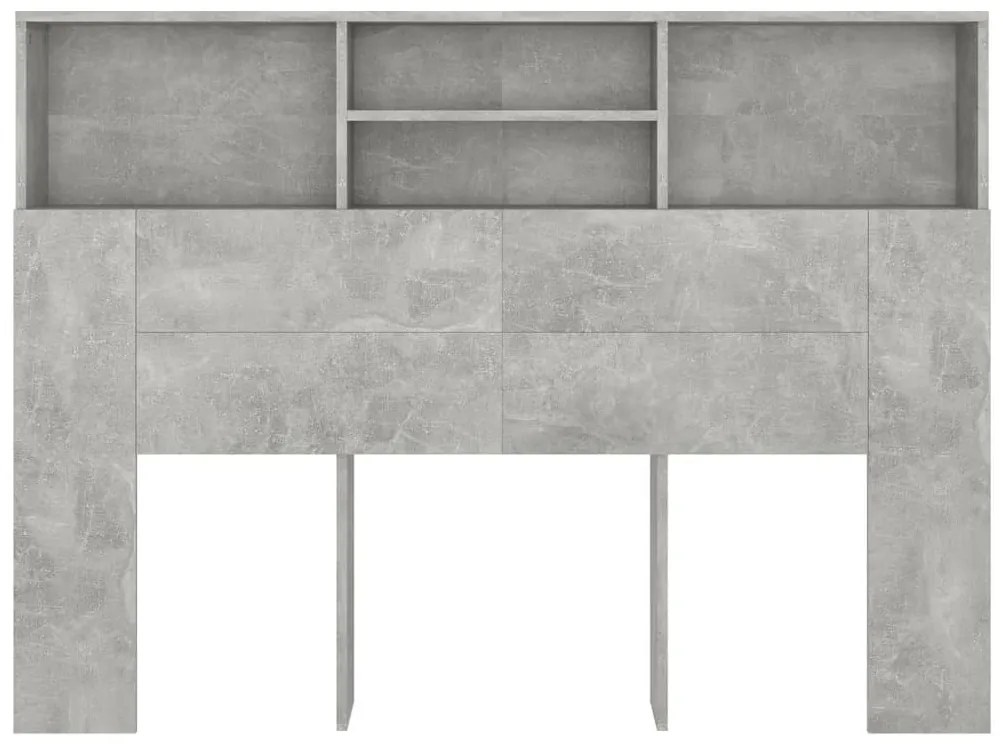 Armário de cabeceira 140x19x103,5 cm cinzento cimento