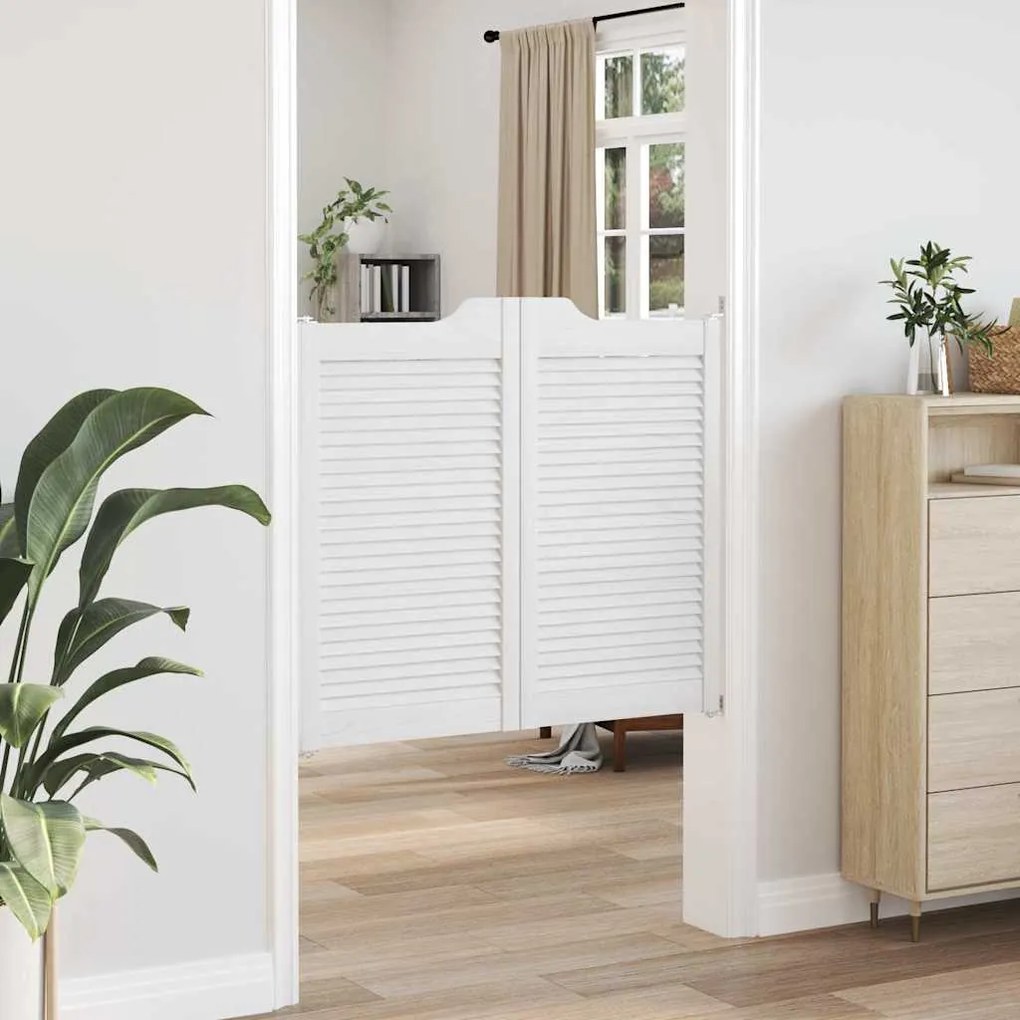 Portas de batente design de persiana 1-Par 90x100 cm branco