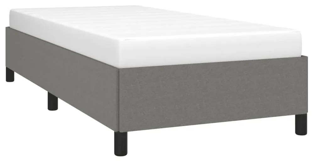 Estrutura de cama 90x190 cm tecido cinzento-escuro