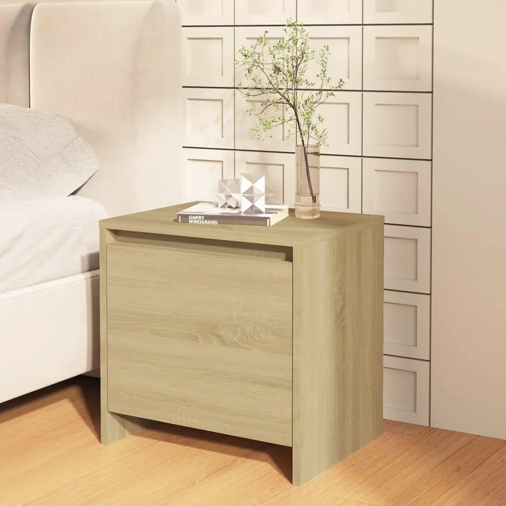 Mesa cabeceira 45x34x44,5cm derivados madeira carvalho sonoma
