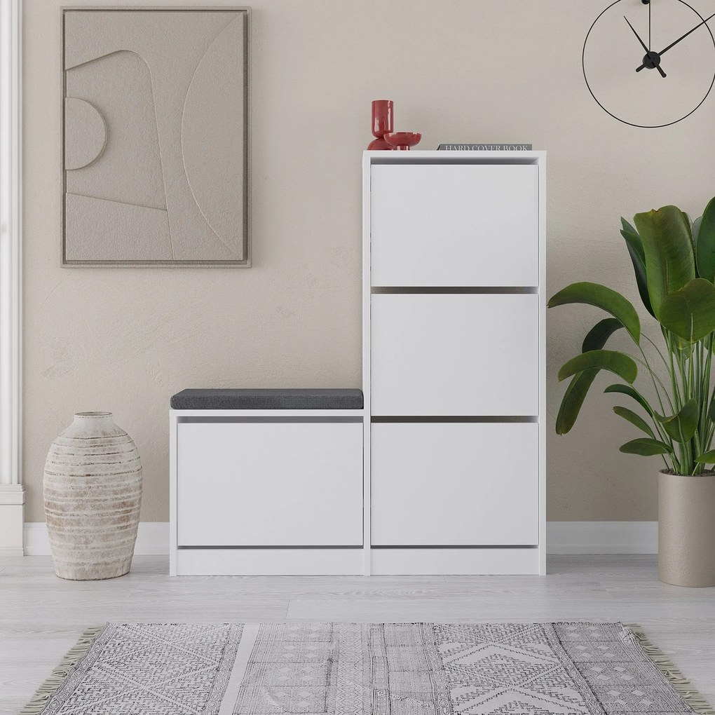 Sapateira Dude – Branco – 105 x 118,5 x 26 cm