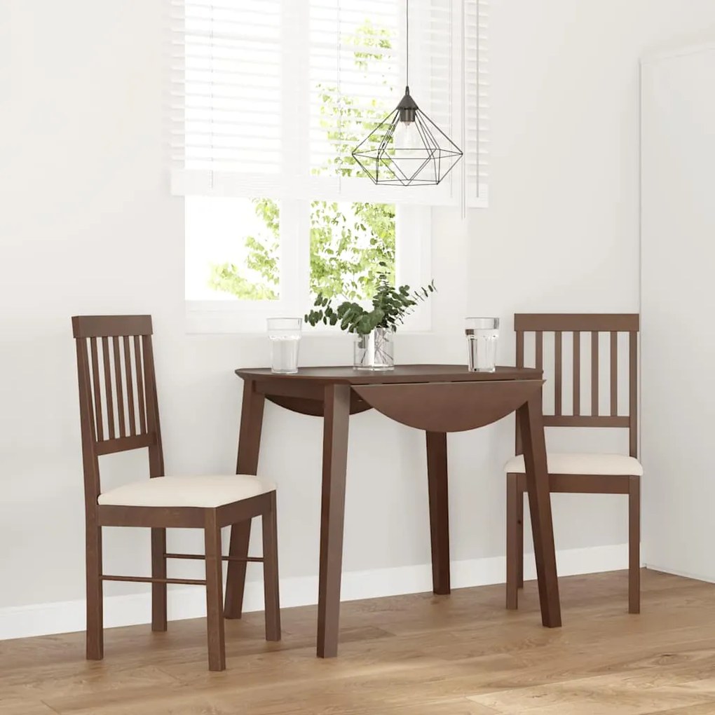 Cadeiras de jantar com almofadões 2 pcs madeira maciça castanho