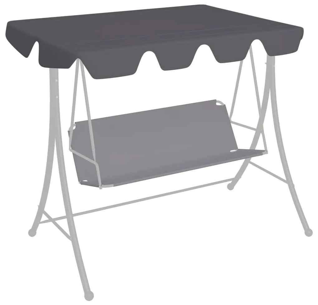 Toldo suplente baloiço 150/130x70/105cm 270g/m² antracite
