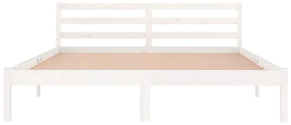 Estrutura de cama 160x200 cm pinho maciço branco