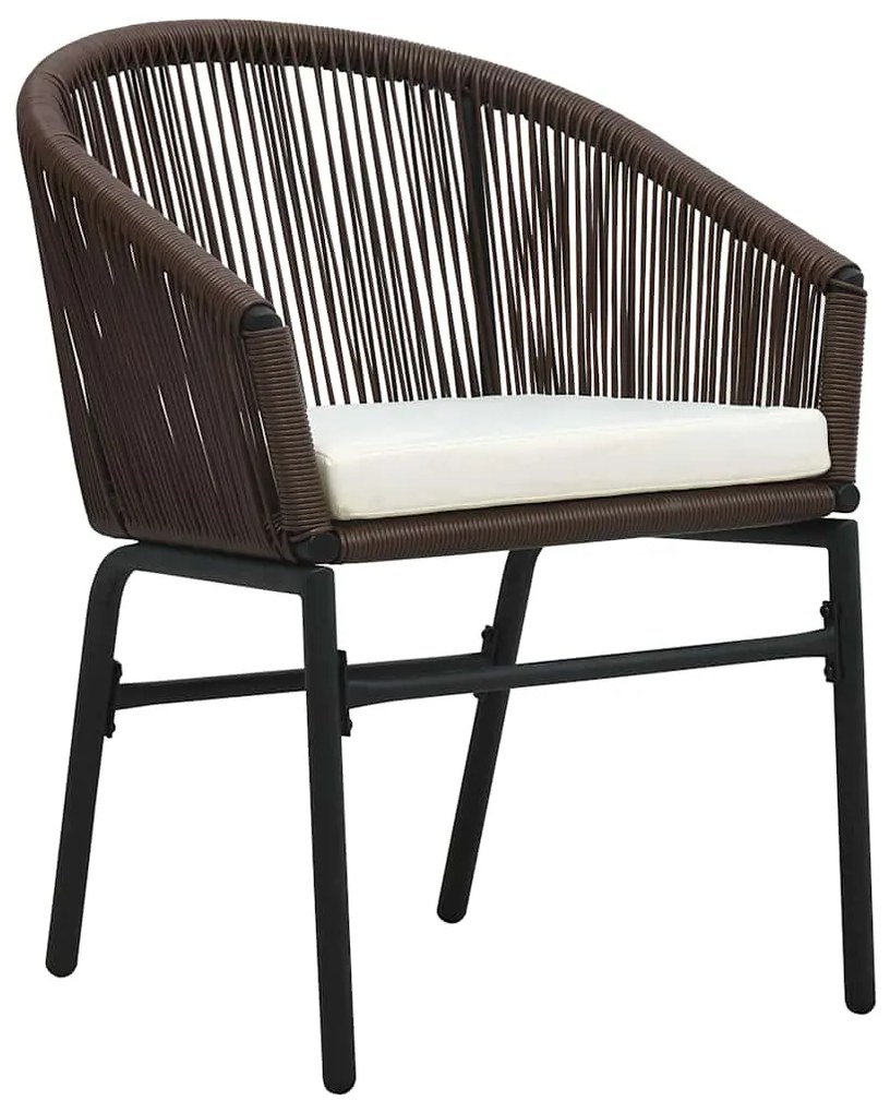 Conjunto de Jantar de Jardim com 5 Peças e Almofadas em Rattan de Poli