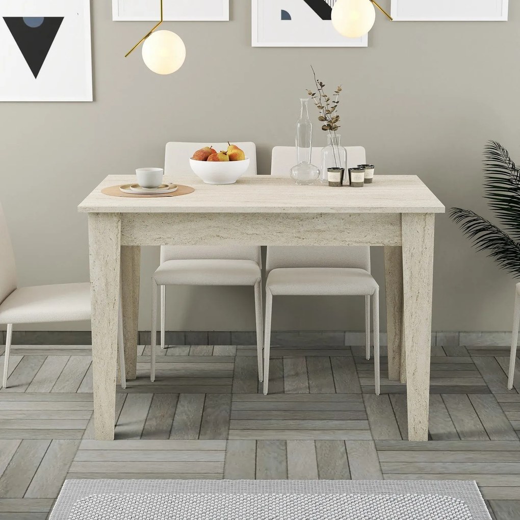 Mesa de Cozinha Kiev – Travertino – 110 cm x 75 cm x 72 cm