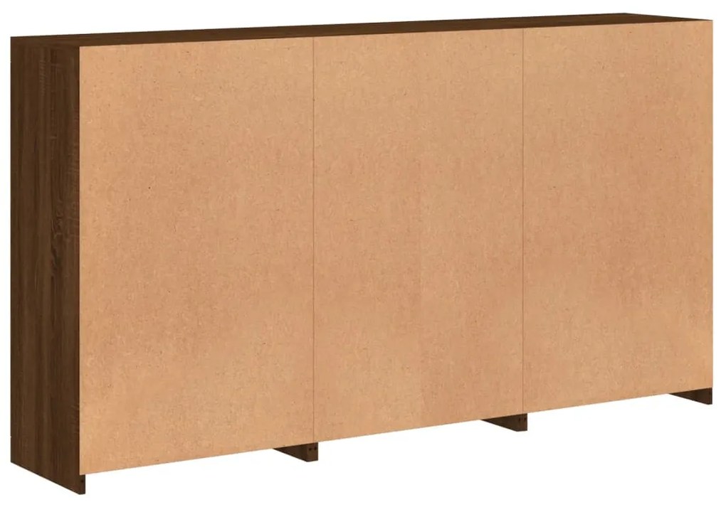 Aparador com luzes LED 181,5x37x100 cm carvalho castanho