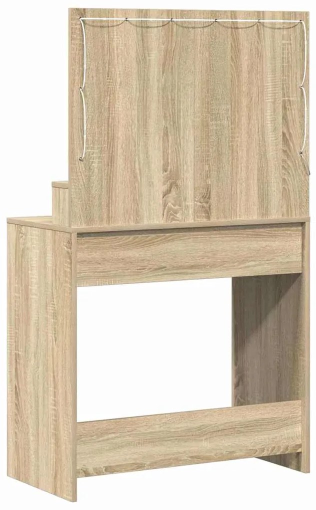 Mesa de Maquiagem vidaXL com Luzes LED em Carvalho Sonoma 79x41x135 cm