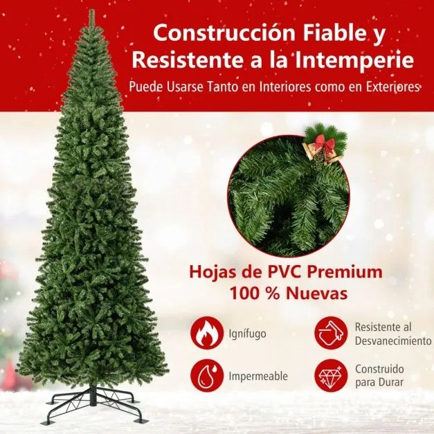 Árvore de Natal Artificial 360 x 130 cm Dobrável Pré-iluminada Interior Verde