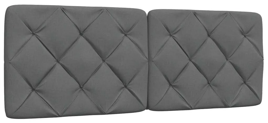 Cama com colchão 140x190 cm tecido cinzento-escuro