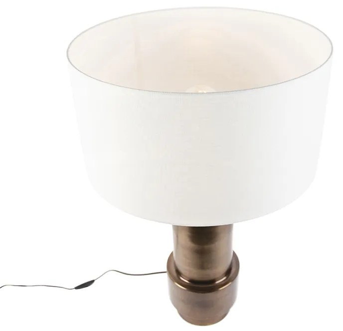 Candeeiro de mesa Art Déco com cúpula branca 50 cm - Bruut Art Deco