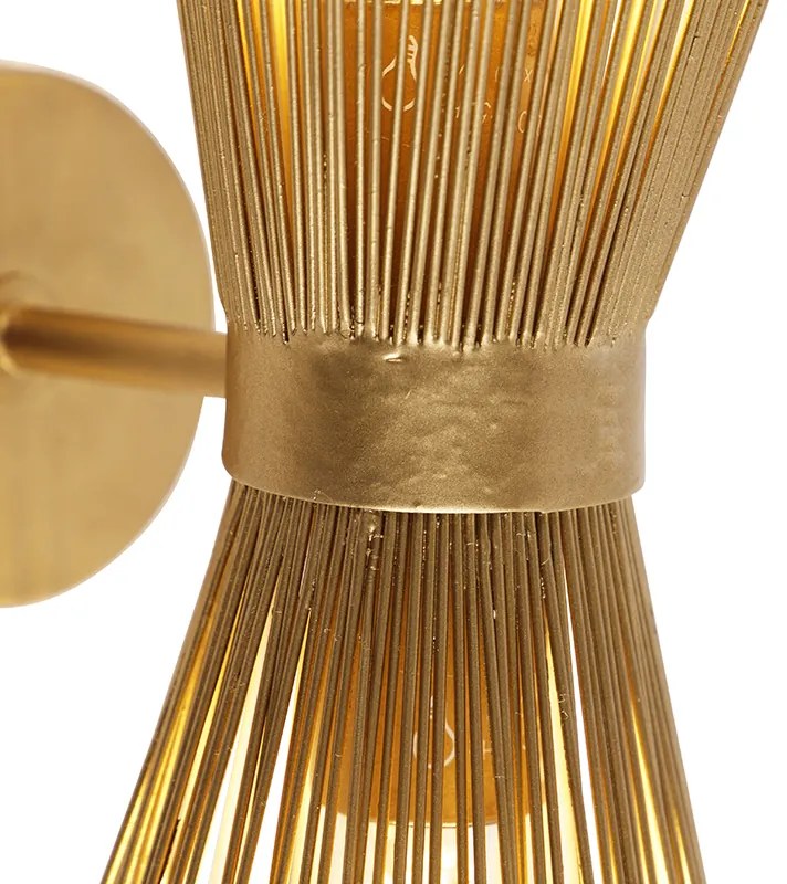 Aplique Art Deco dourado 2 luzes - Broom Rústico