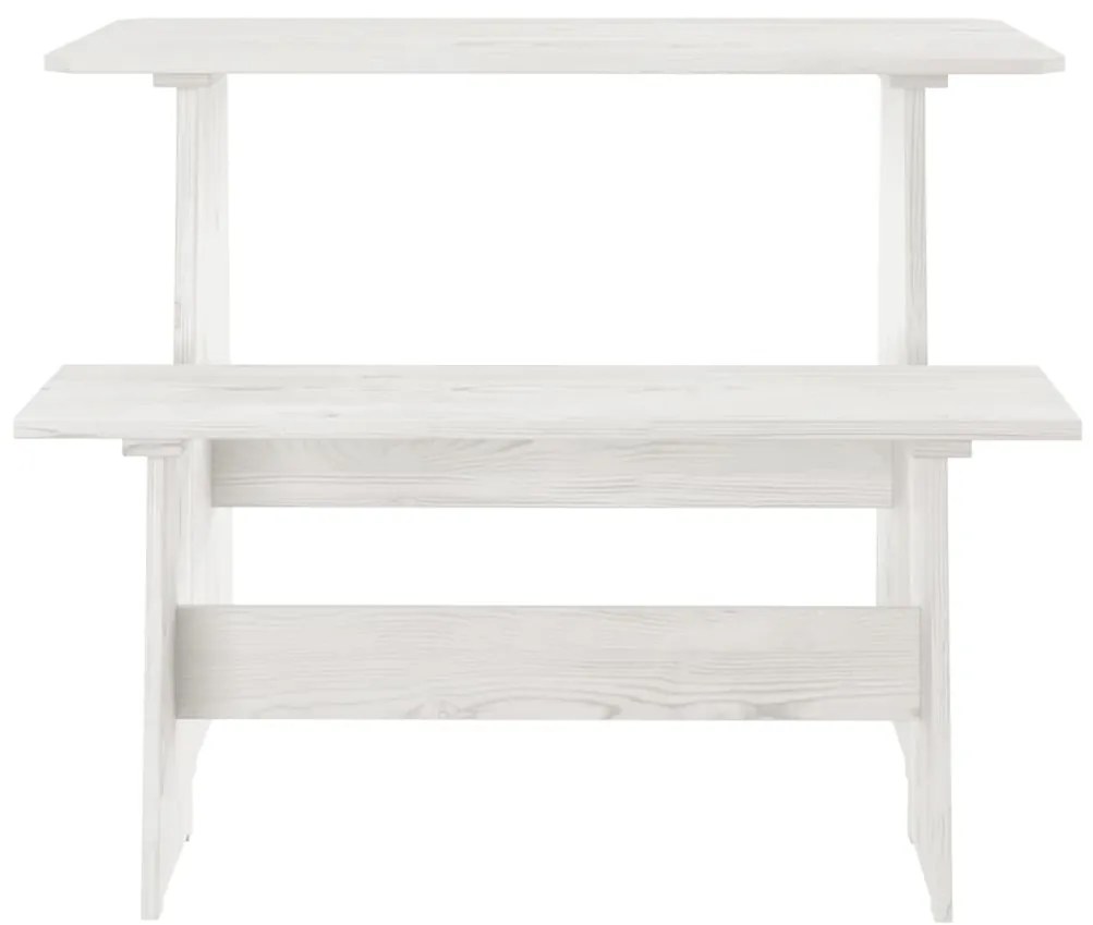 3 pcs conjunto de jantar REINE madeira pinho maciça branco