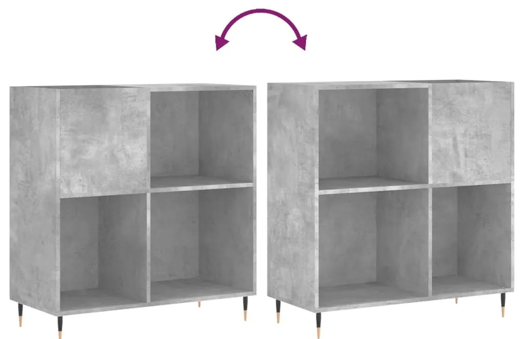 Armário p/ discos 84,5x38x89 cm derivados madeira cinza-cimento