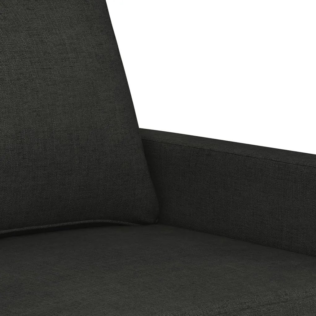 Sofá de 2 lugares tecido 140 cm preto