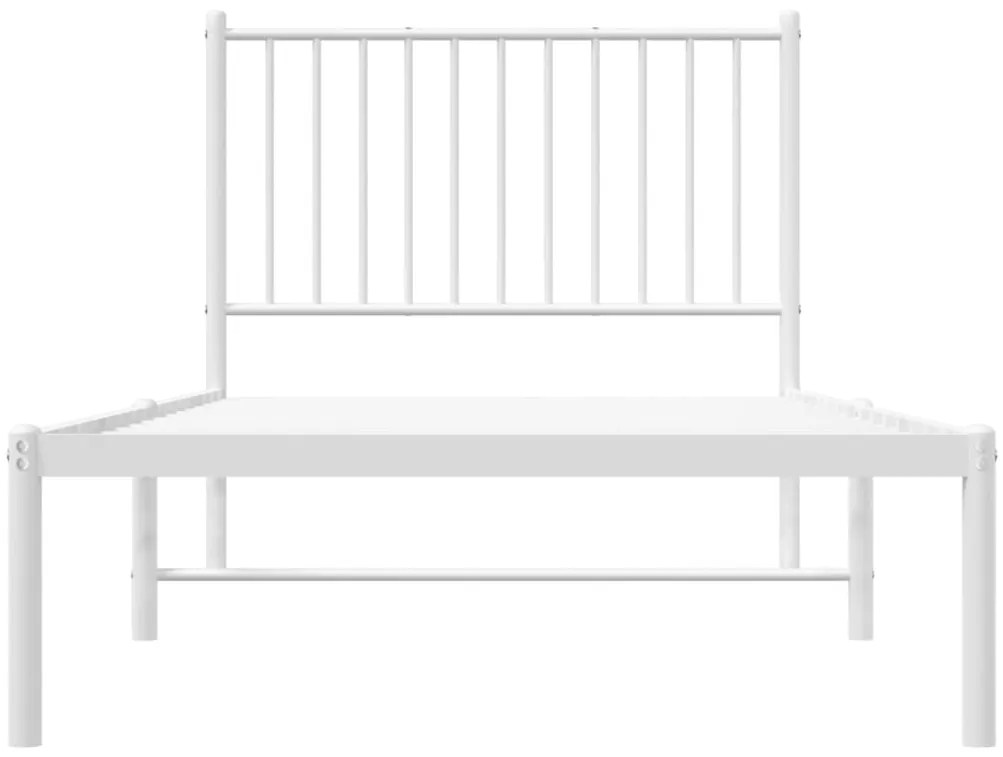Estrutura de cama com cabeceira 90x190 cm metal branco