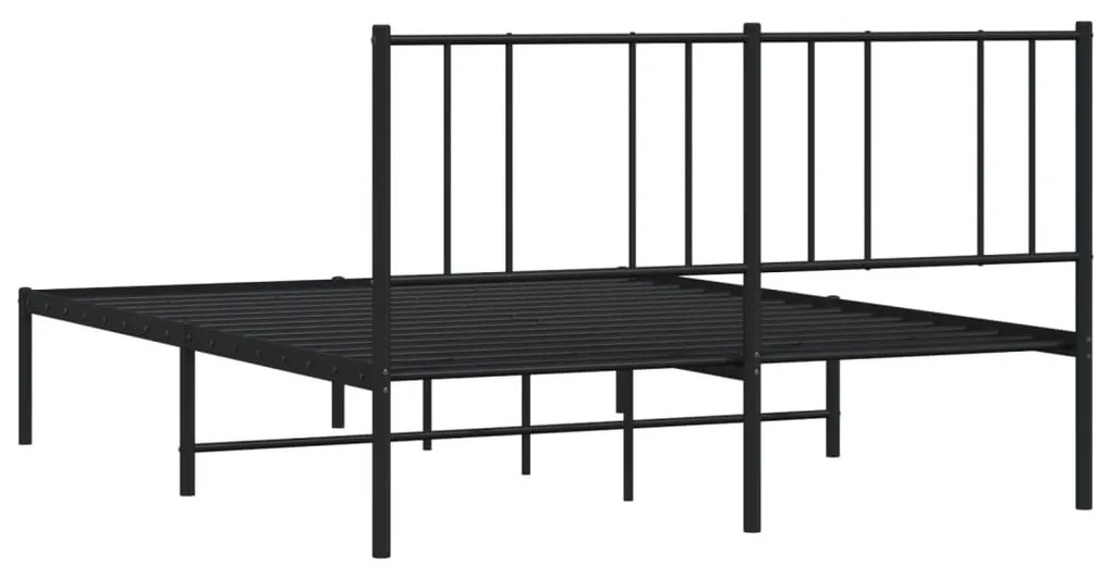 Estrutura de cama com cabeceira 140x200 cm metal preto