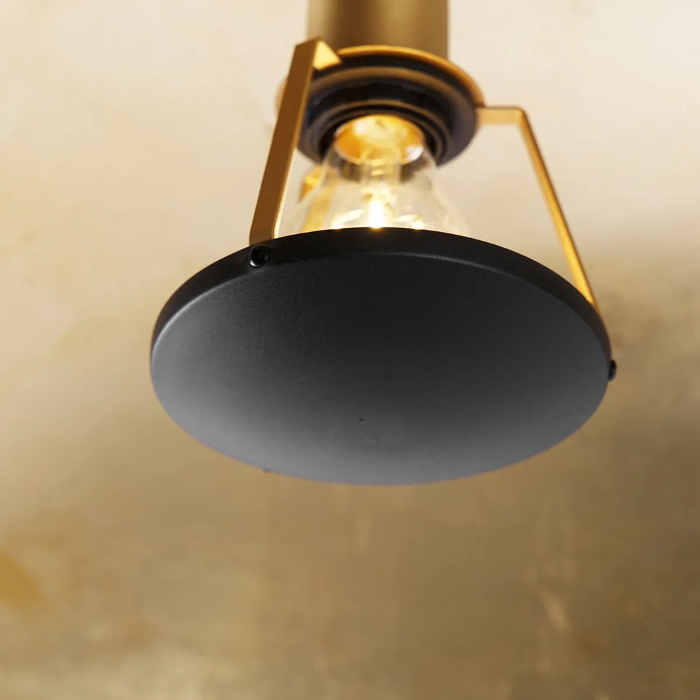 LED Candeeiro de teto inteligente preto com dourado 60 cm incl. Wi-Fi A60 - Emilienne Moderno