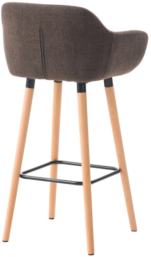 Banco de bar Grant em tecido e com estrutura de Cor Natural 55 x 99 x 46 cm Castanho