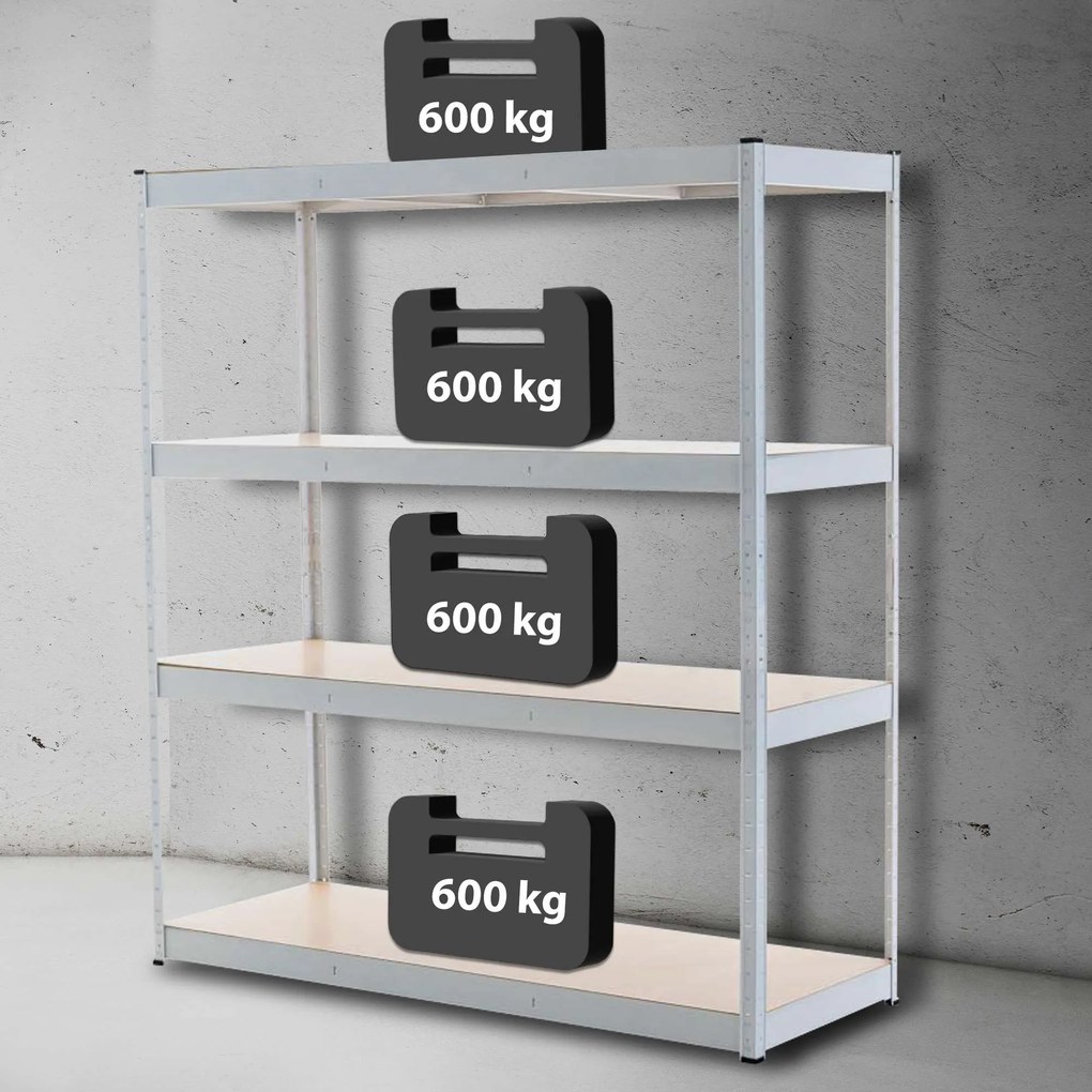 Estante para cargas pesadas 160 x 180 x 60 cm Branco